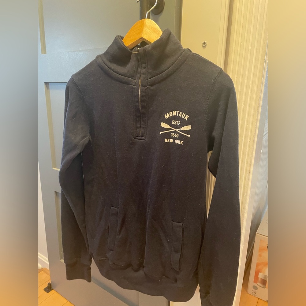 Navy Montauk Quarter Zip Sweatshirt